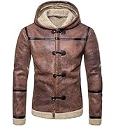 AOWOFS Men's PU Faux Leather Jacket White Black Moto Bomber